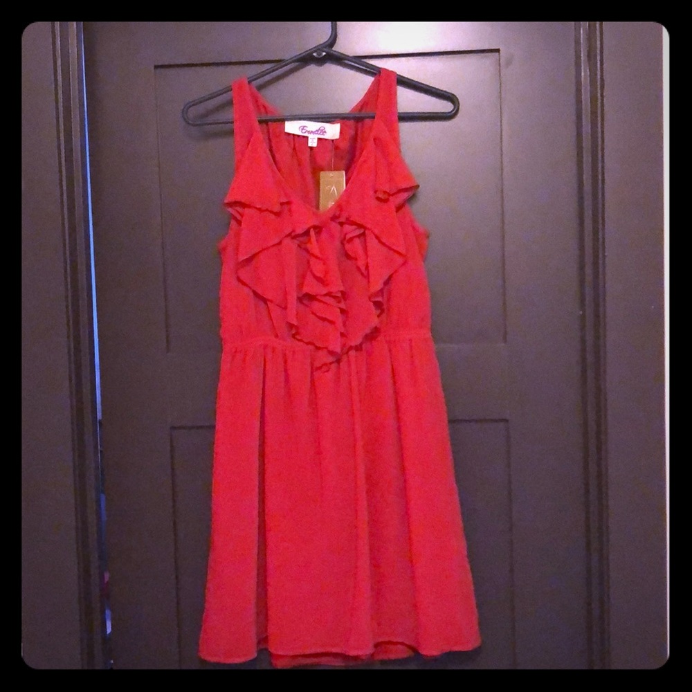 Francesca’s Emmelee Red ruffle dress NWT
